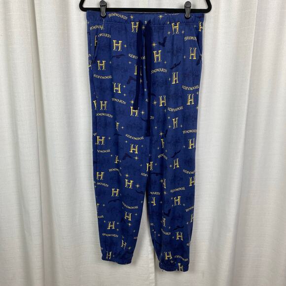The Wizarding World Of Harry Potter Blue Hogwarts Two Piece PJ Jogger Set Sz.M - Picture 4 of 14